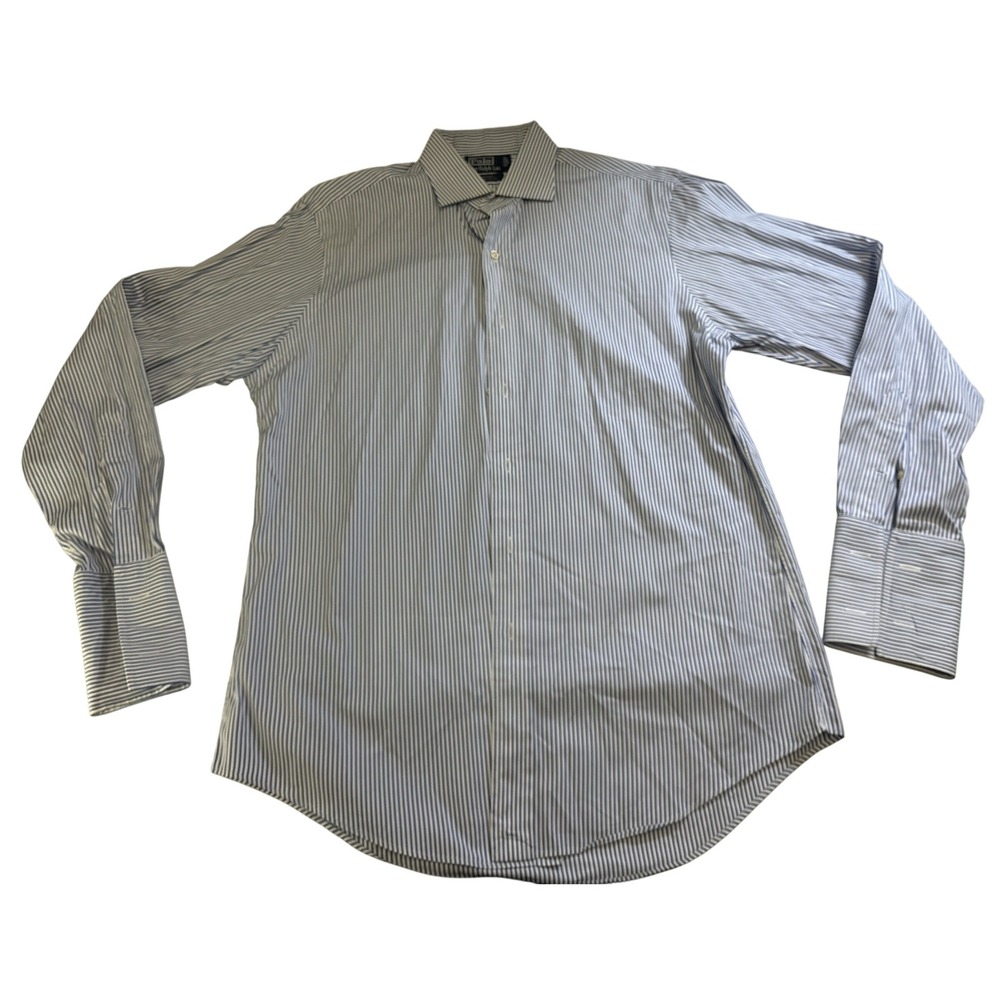 Polo Ralph Lauren Mens Regent Custom Fit Striped French Cuff Dress Shirt‎ 16-34